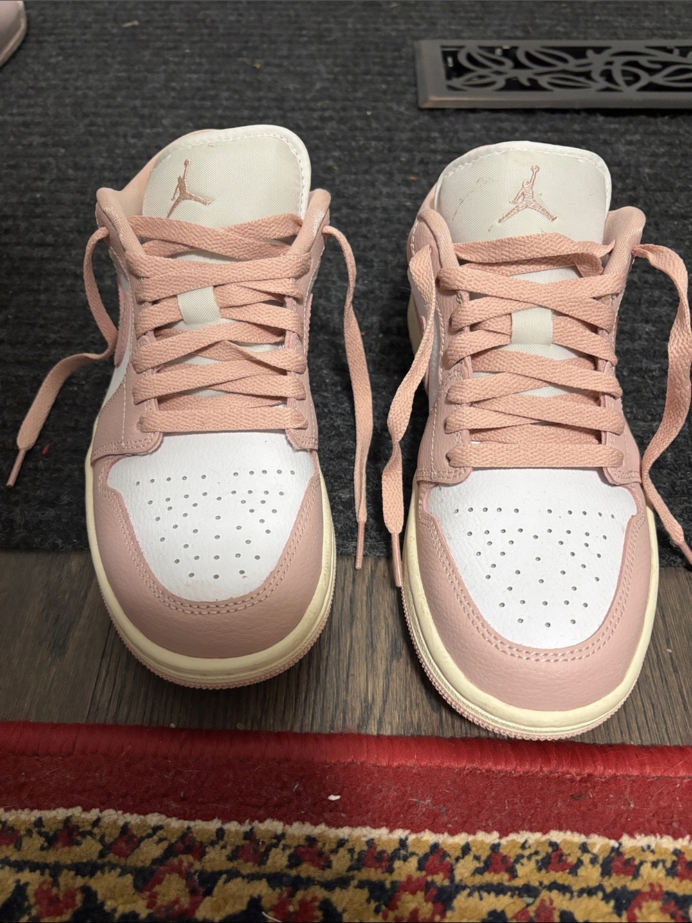Jordan Low Top Sneakers in Pink and White